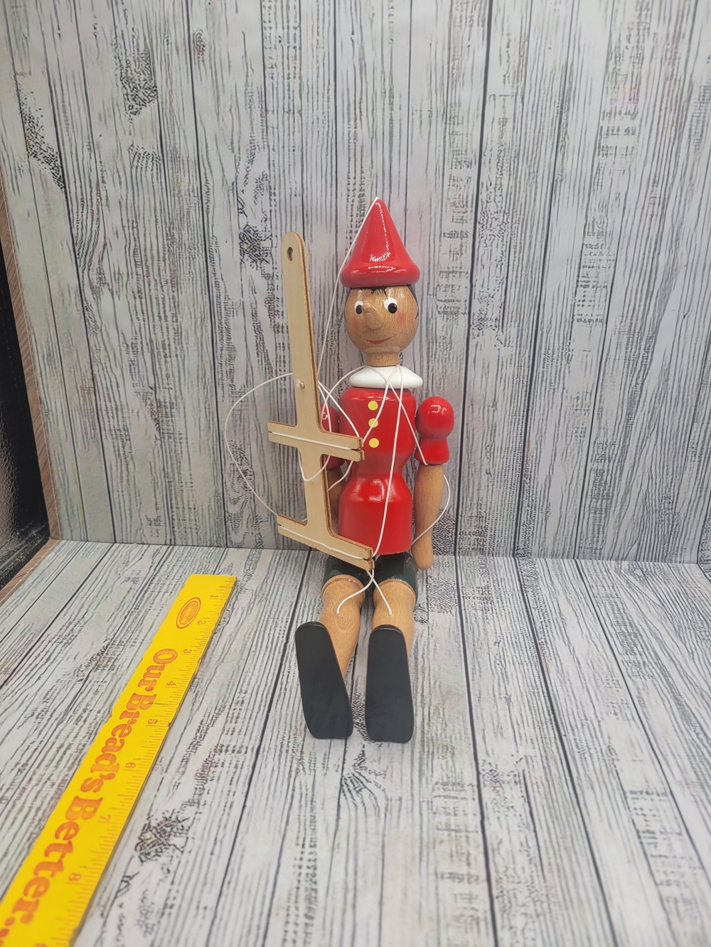 Vintage Wooden Pinocchio Marionette Puppet. Made In Italy By Mastro Geppetto